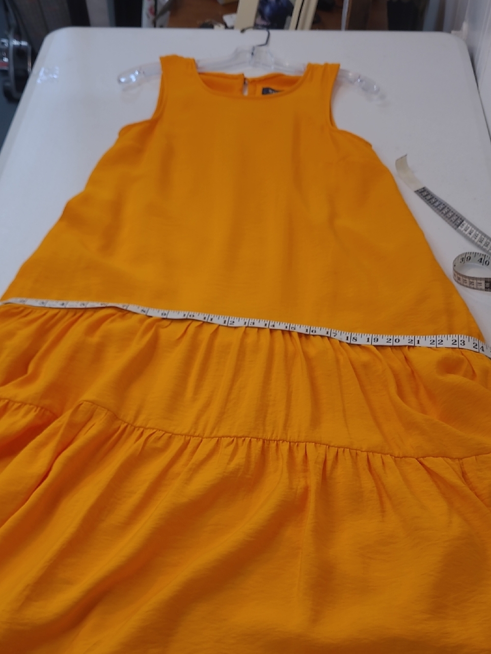 Anthropologie Sleeveless Maeve Tangerine Marlene Tiered Maxi Dress Sz Small - Picture 9 of 13